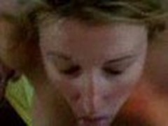 Sexy wife sucks her husband and receives rewarded with a nice faceload of cum.