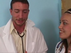 Hawt blonde teen acquires tits and cum-hole rubbed by doctor