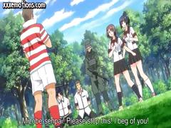 Busty, youthful Manga beauties get gang banged by the soccer team